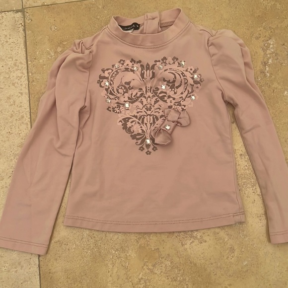 Kate Mack Pink Leopard Print Tutu Leggings and Puff Shoulder Top Size 2/2T - Picture 2 of 11